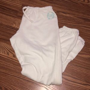 White PINK Victoria  secret sweatpants